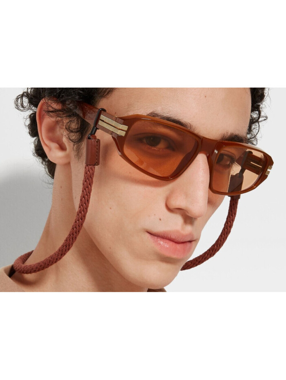 Zegna Lanyard Sunglasses EZ0262 45E Transparent Brown 58mm